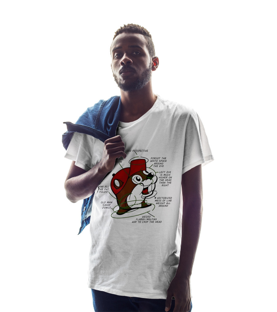 Buc Ee's Odd Perspective Extra Line Vectorized Mess Critique T-Shirt