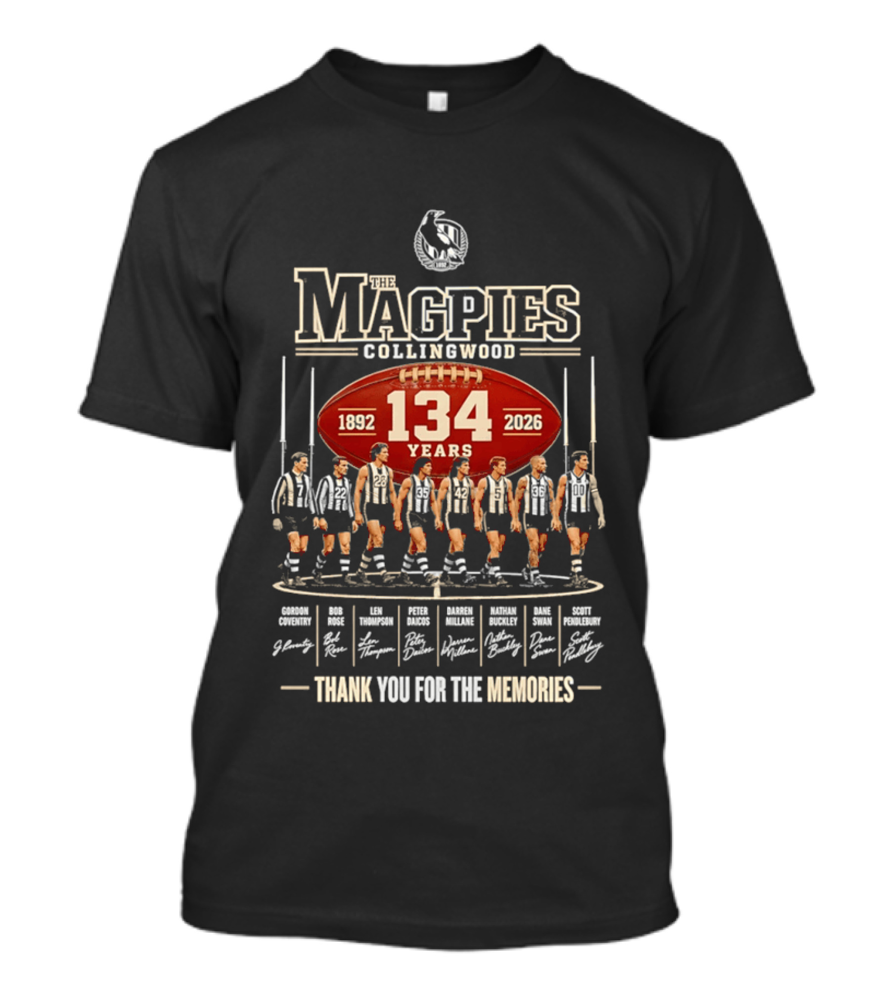 The Magpies Collingwood 1892 2026 134 Years Thank You For The Memories T-Shirt