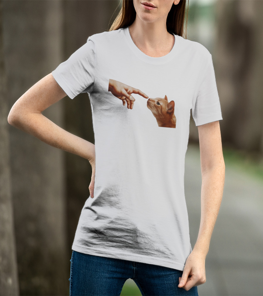 The Creation Of Adam Cat Edition T-Shirt