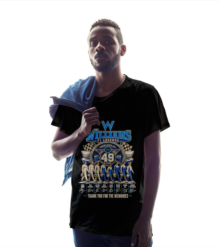 Williams F1 Legends Racing 49 Years 1977 2026 Thank You For The Memories T-Shirt