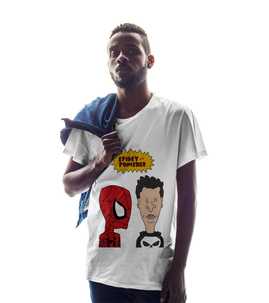 Beavis And Butt Head Spider Man Punisher Parody Marvel Mashup T-Shirt