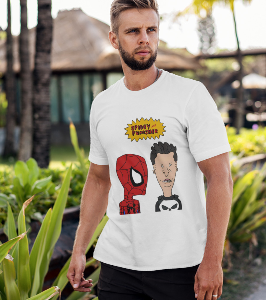 Beavis And Butt Head Spider Man Punisher Parody Marvel Mashup T-Shirt