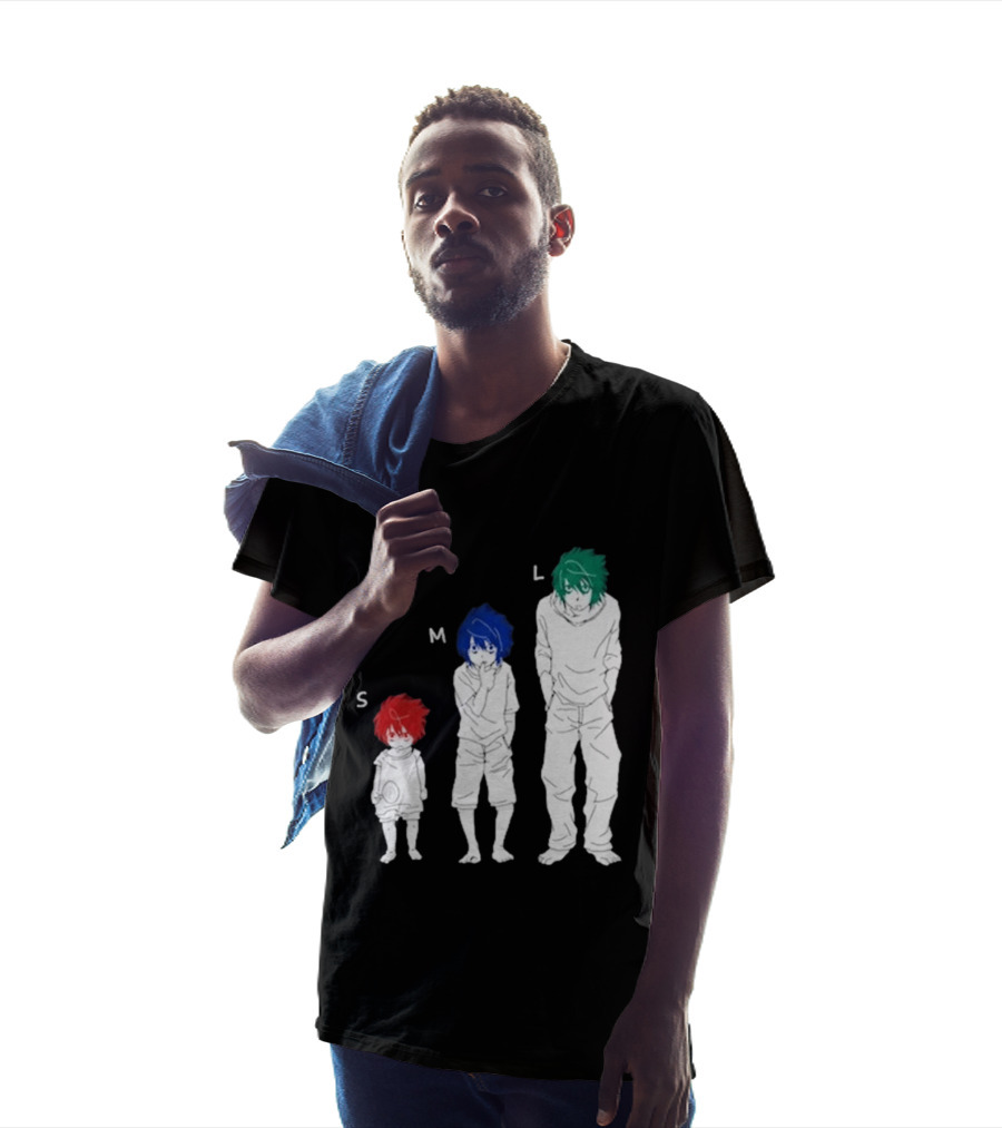 Anime Death Note L Character Evolution Sizes S M L T-Shirt