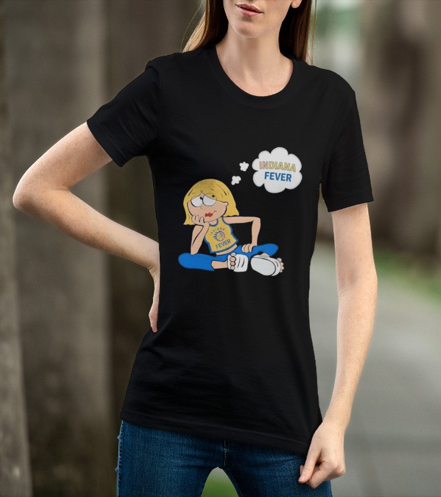 WNBA Indiana Fever Blonde Girl Cartoon Thought Bubble T-Shirt