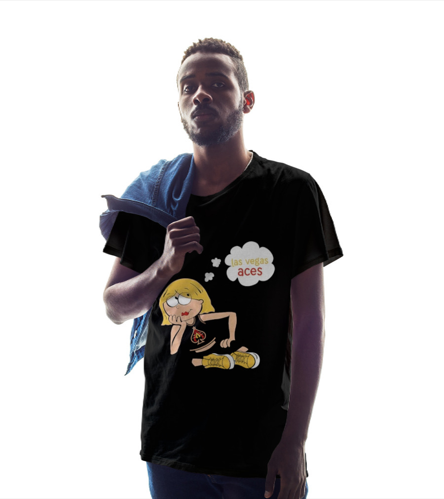 Las Vegas Aces WNBA Blonde Cartoon Girl Thought Bubble T-Shirt