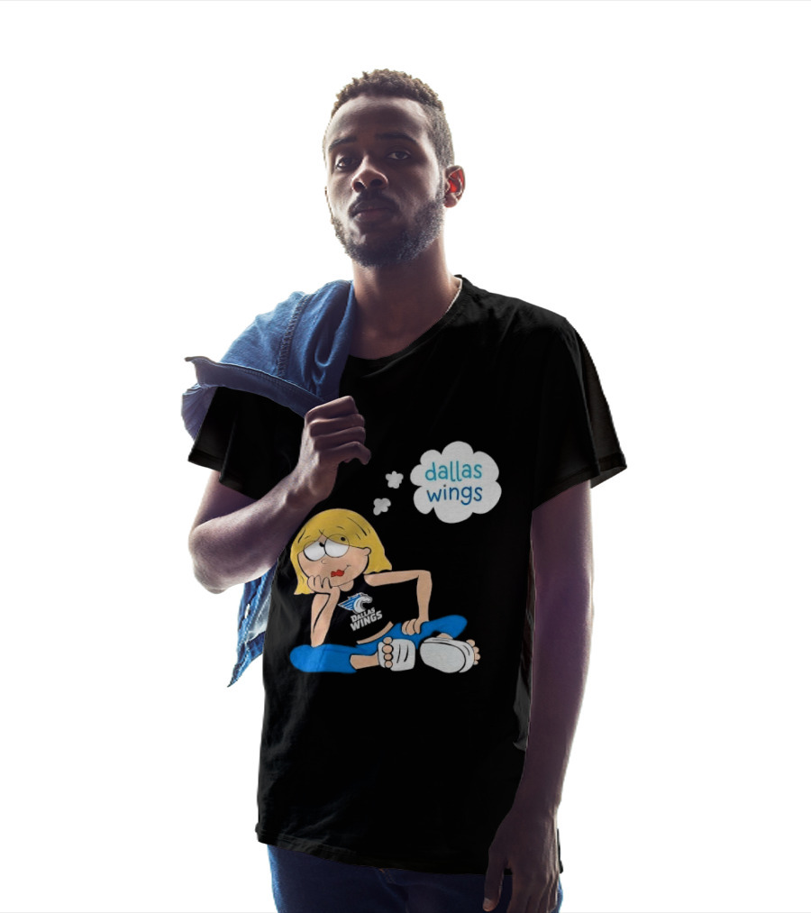 Dallas Wings WNBA Cartoon Blonde Girl Daydreaming Thought Bubble T-Shirt