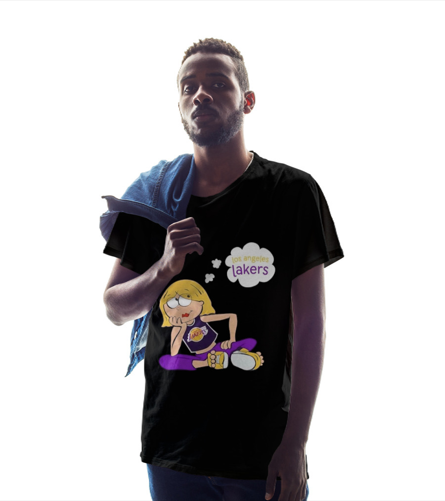 Los Angeles Lakers Cartoon Girl Daydreaming Thought Bubble T-Shirt