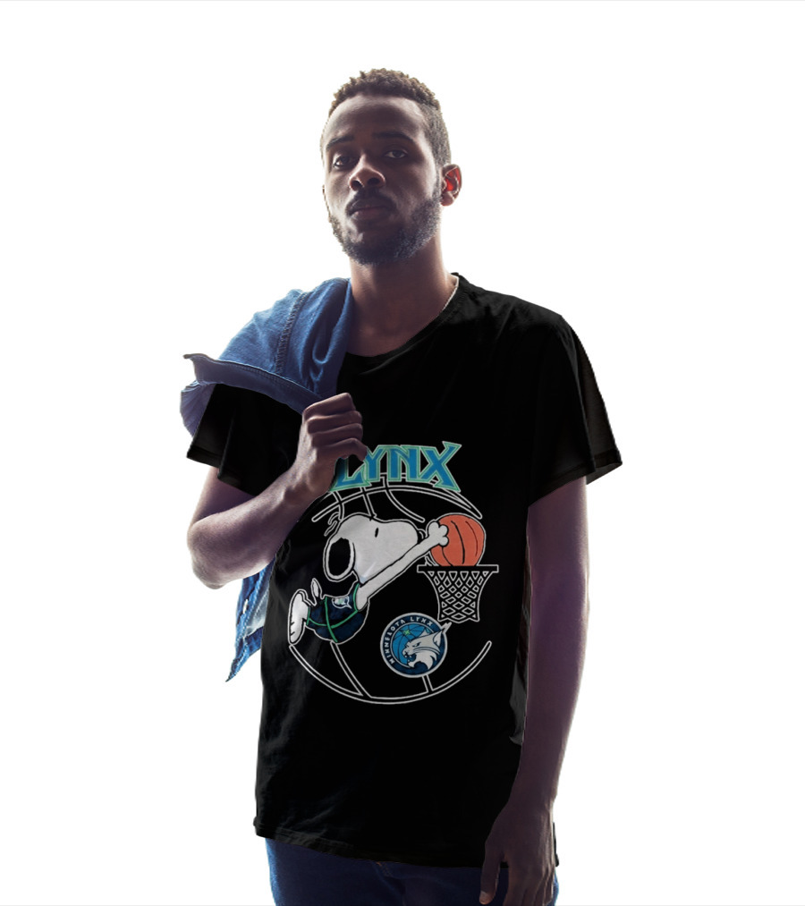 Snoopy Dunking Basketball Minnesota Lynx WNBA T-Shirt