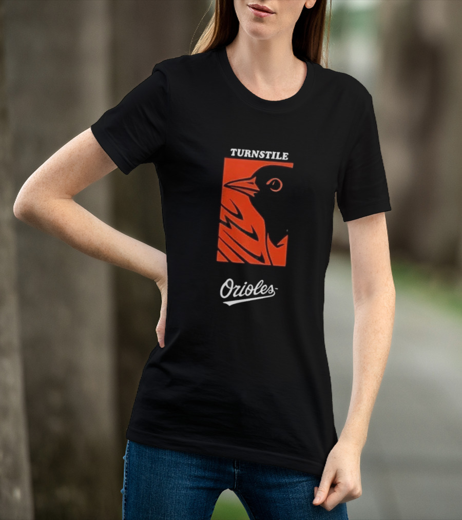 Turnstile Orioles Collaboration Bird Graphic Baltimore Team Merchandise T-Shirt
