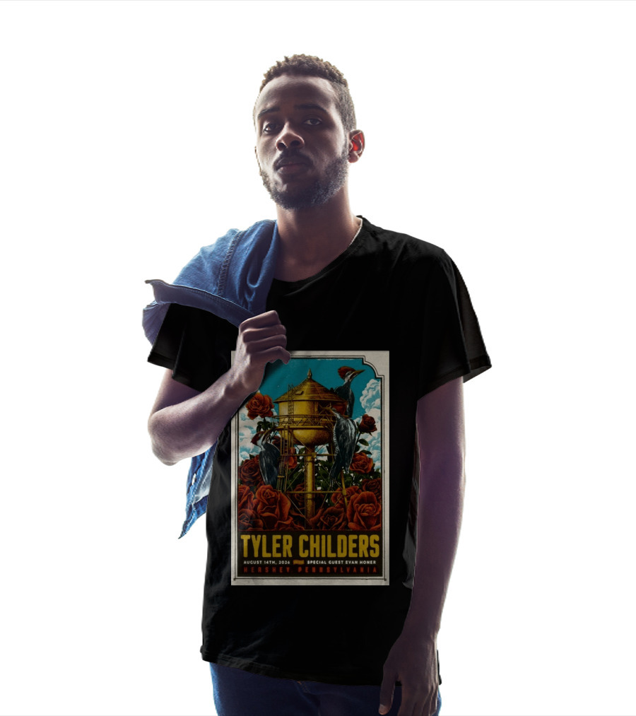 Tyler Childers August 14 2026 Hershey PA Water Tower Woodpeckers Roses T-Shirt