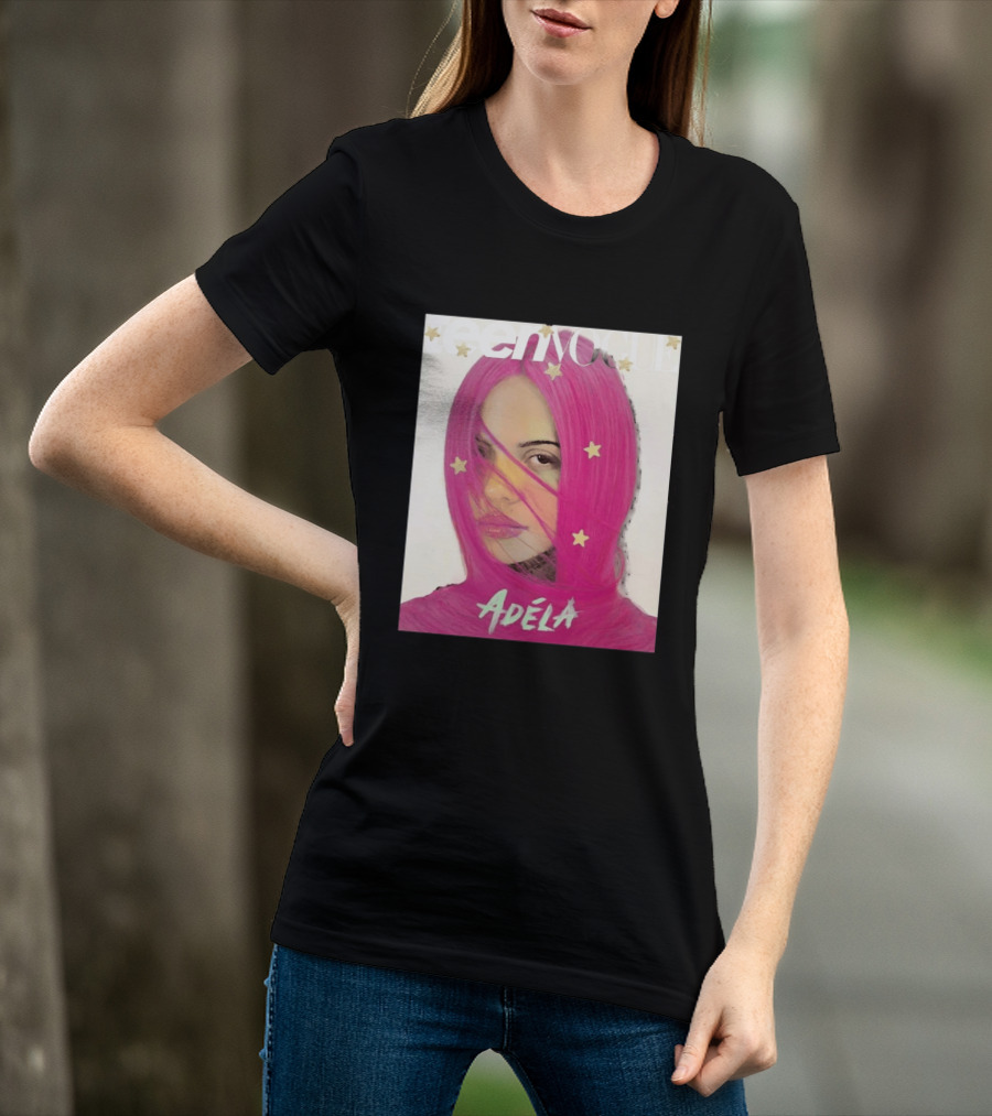 Teen Vogue Cover Adéla Pink Hair Star Accents T-Shirt