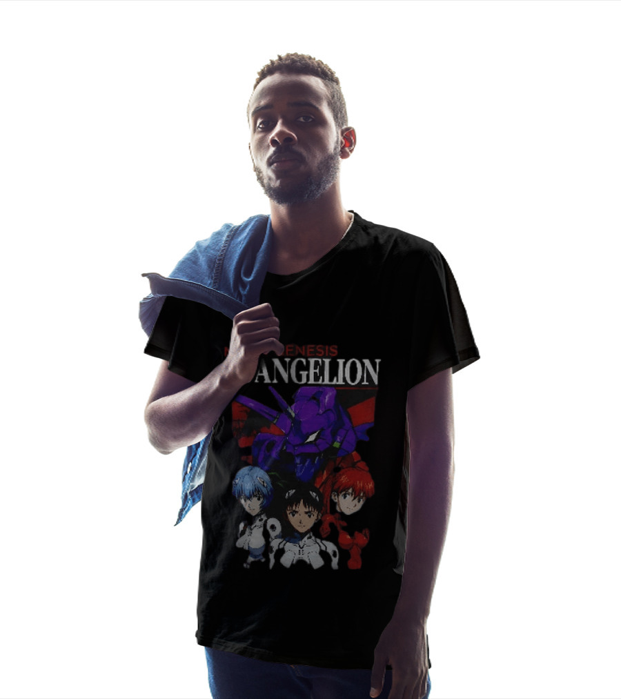Neon Genesis Evangelion Rei Asuka Shinji With Unit 01 T-Shirt