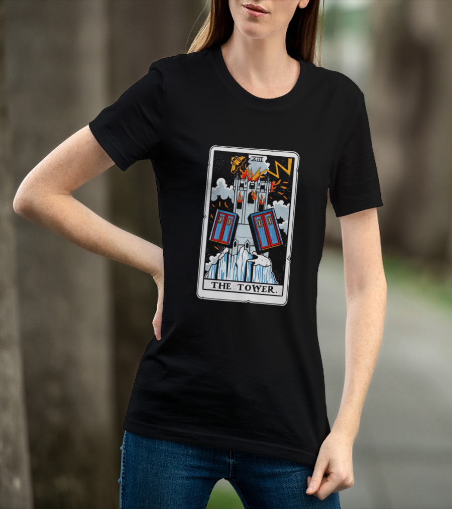 Doctor Who TARDIS Tarot Card Tower XIII T-Shirt
