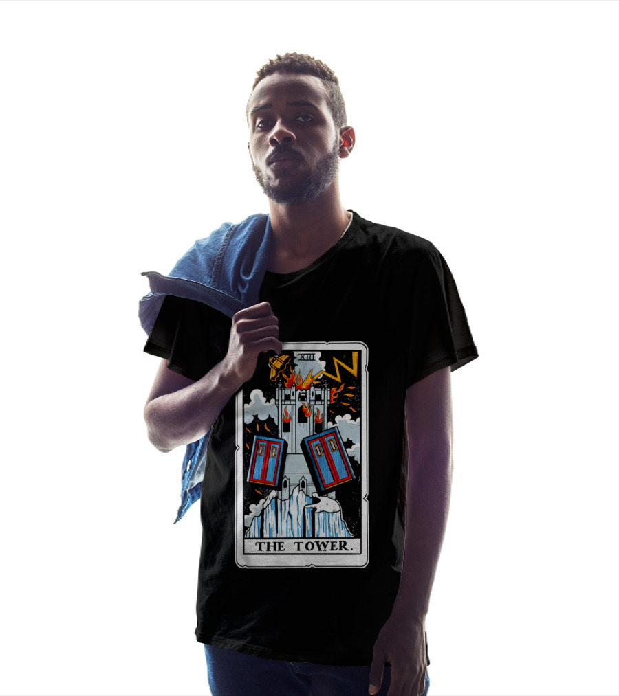 Doctor Who TARDIS Tarot Card Tower XIII T-Shirt