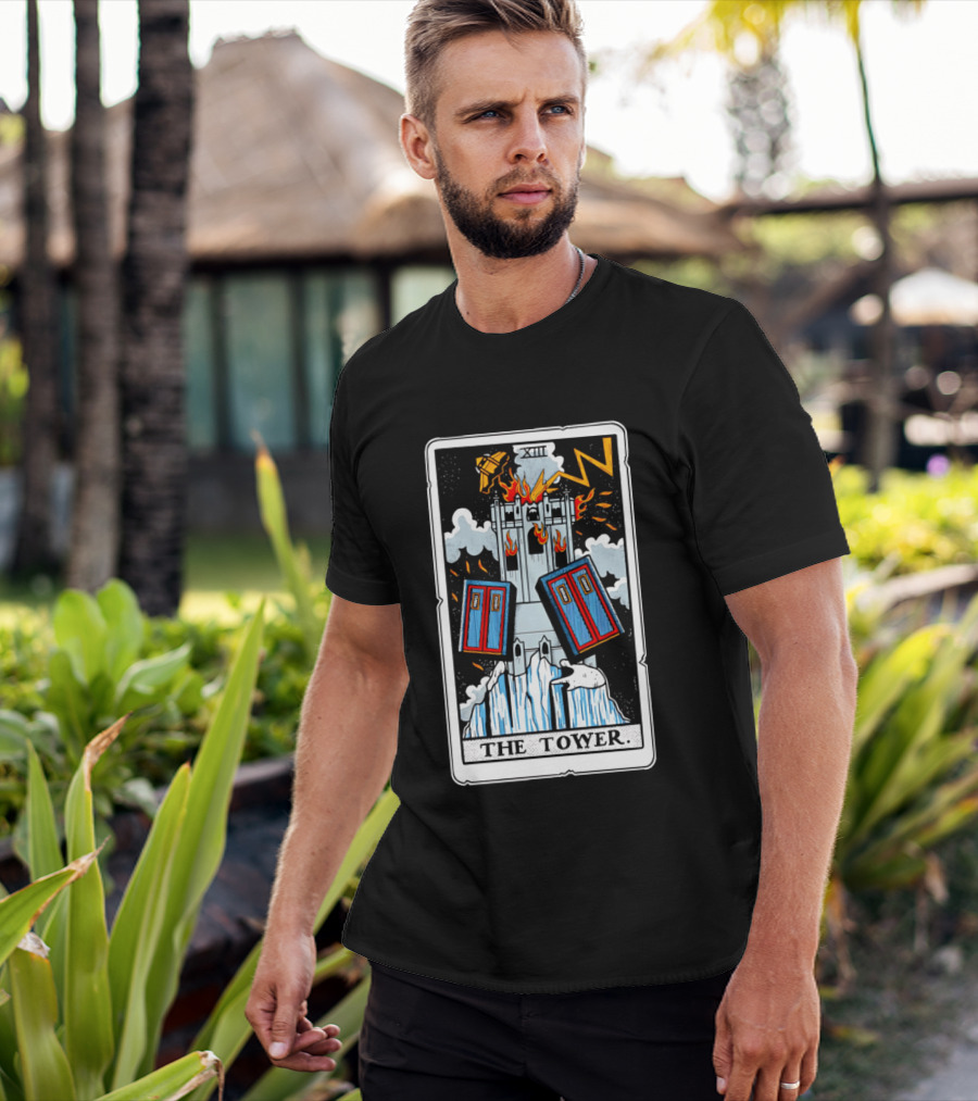 Doctor Who TARDIS Tarot Card Tower XIII T-Shirt