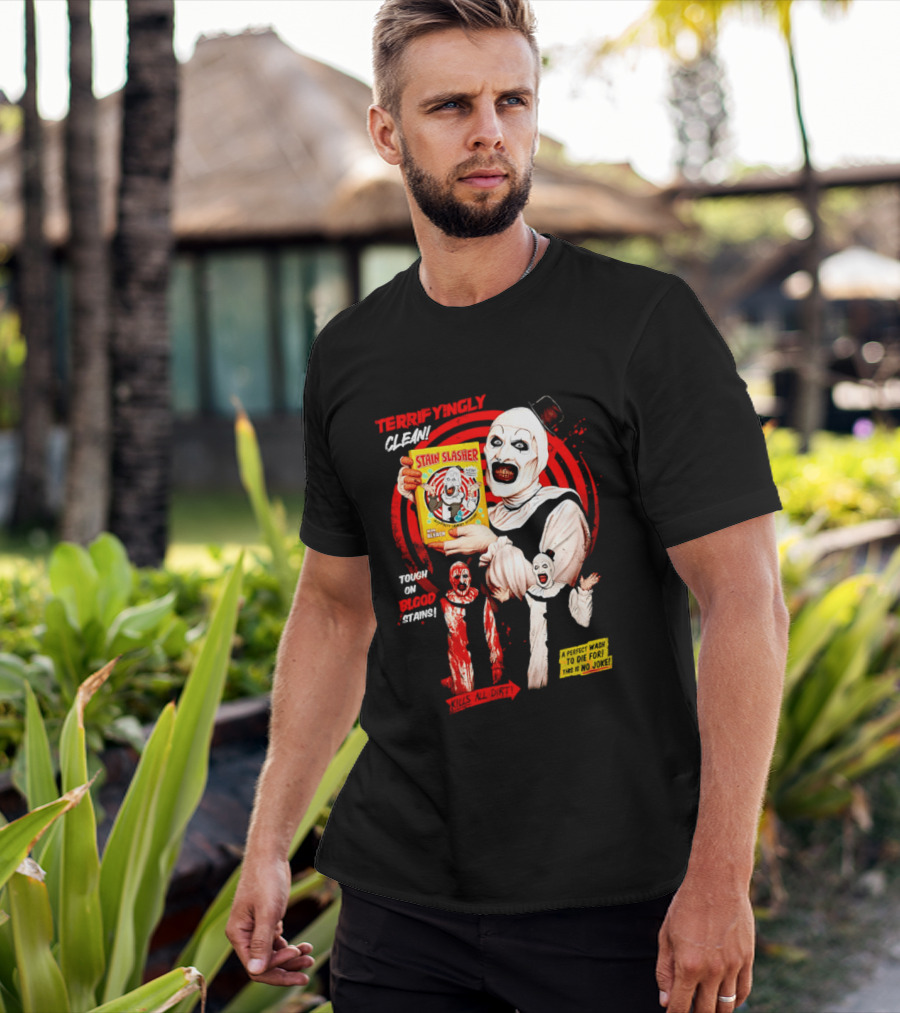 Terrifyingly Clean Stain Slasher Tough On Blood Stains No Joke Clown T-Shirt