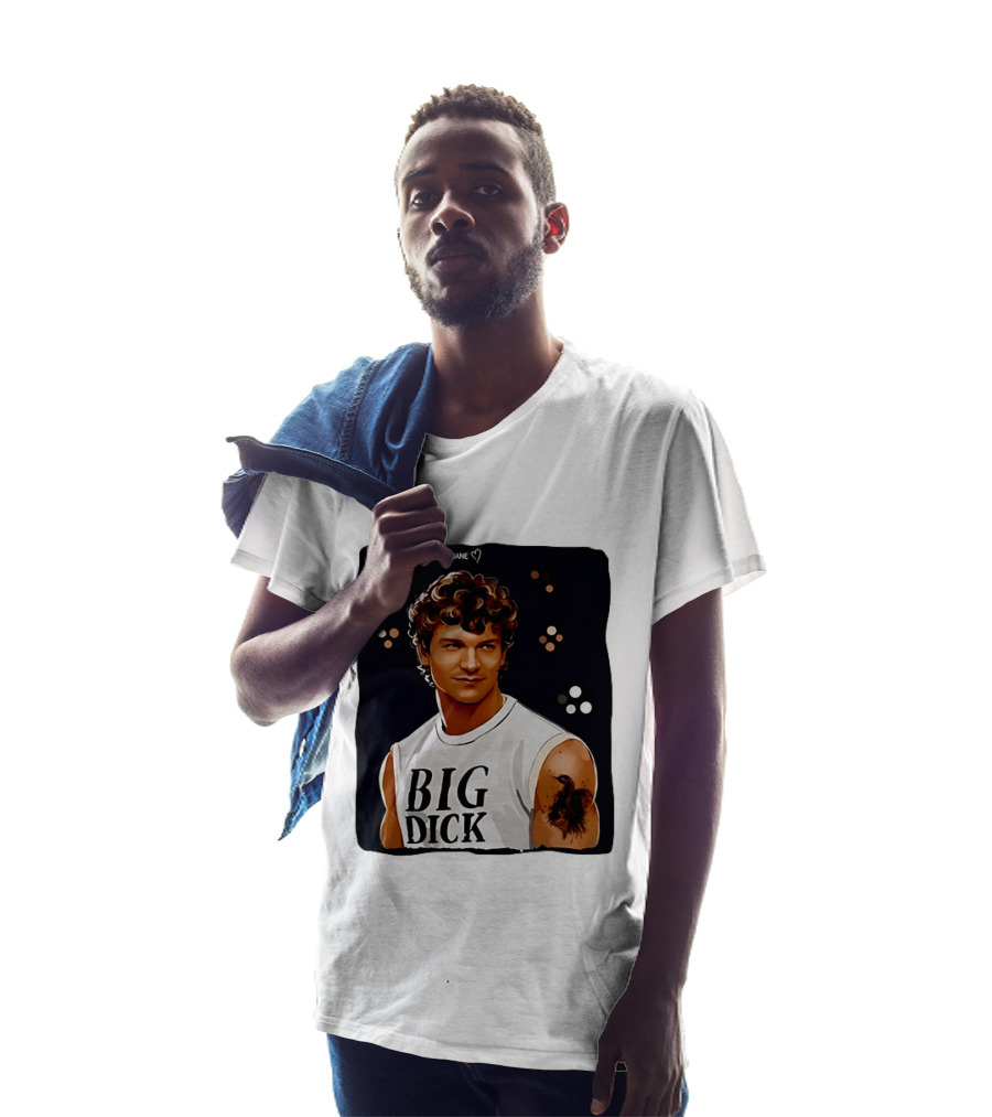 Tanya Lily Jane Big Dick Art Featuring Curly Haired Man T-Shirt