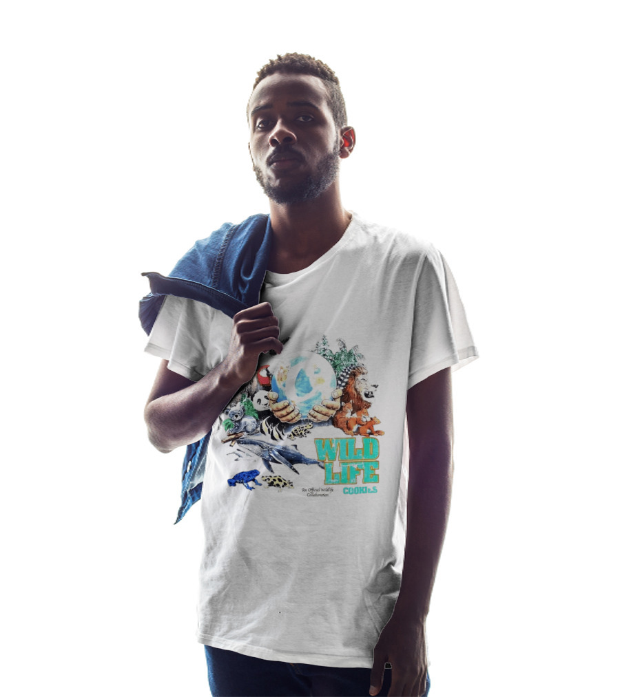 Cookies Wild Life An Official Wildlife Collaboration Hands Holding Globe Earth Animals T-Shirt