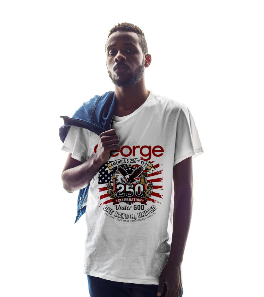George America's 250th Year 1776 2026 Celebration Eagle Flag Under God One Nation United T-Shirt
