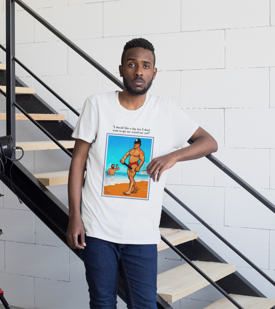 I Should Like A Dip But I Don't Want To Get My Truncheon Wet Beach Scene T-Shirt