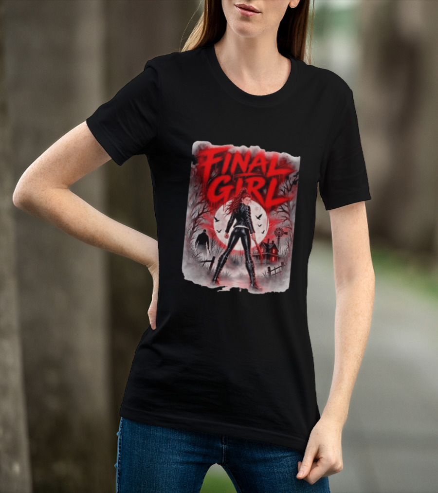Final Girl Leather Jacket Bloody Bat Full Moon House T-Shirt