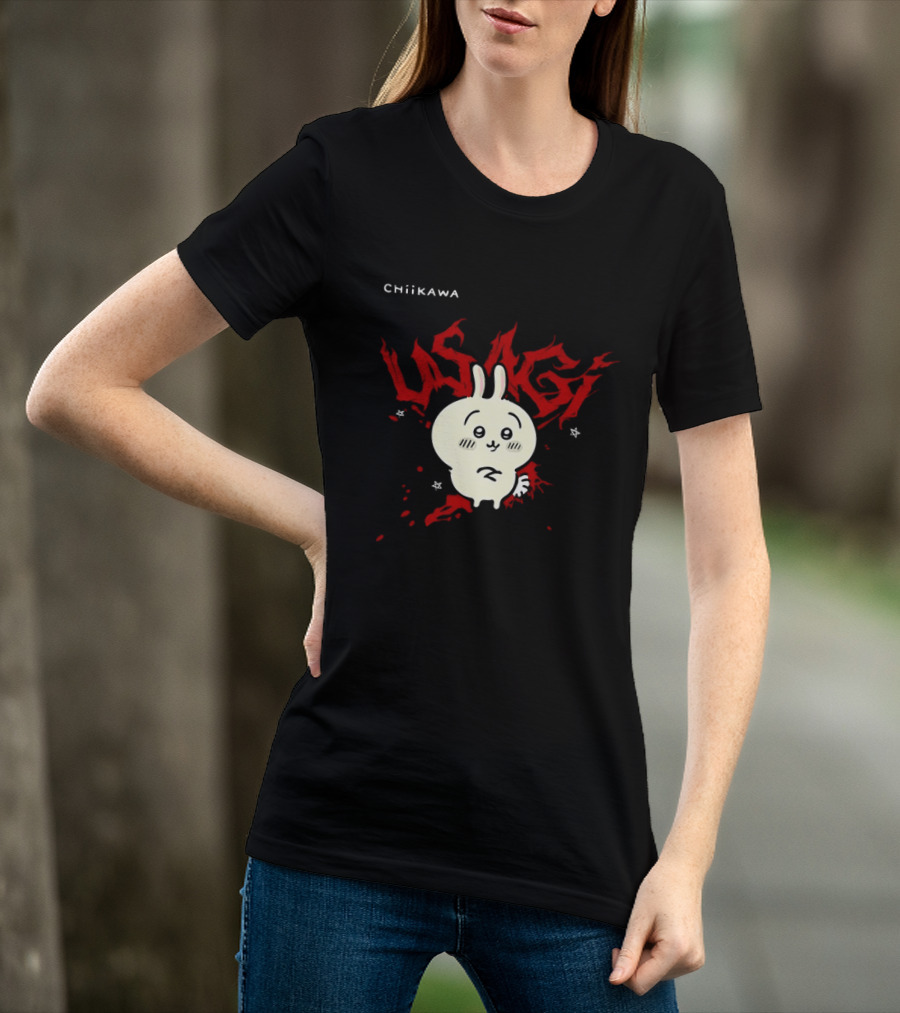 Chiikawa Usagi Kawaii Anime Red T-Shirt