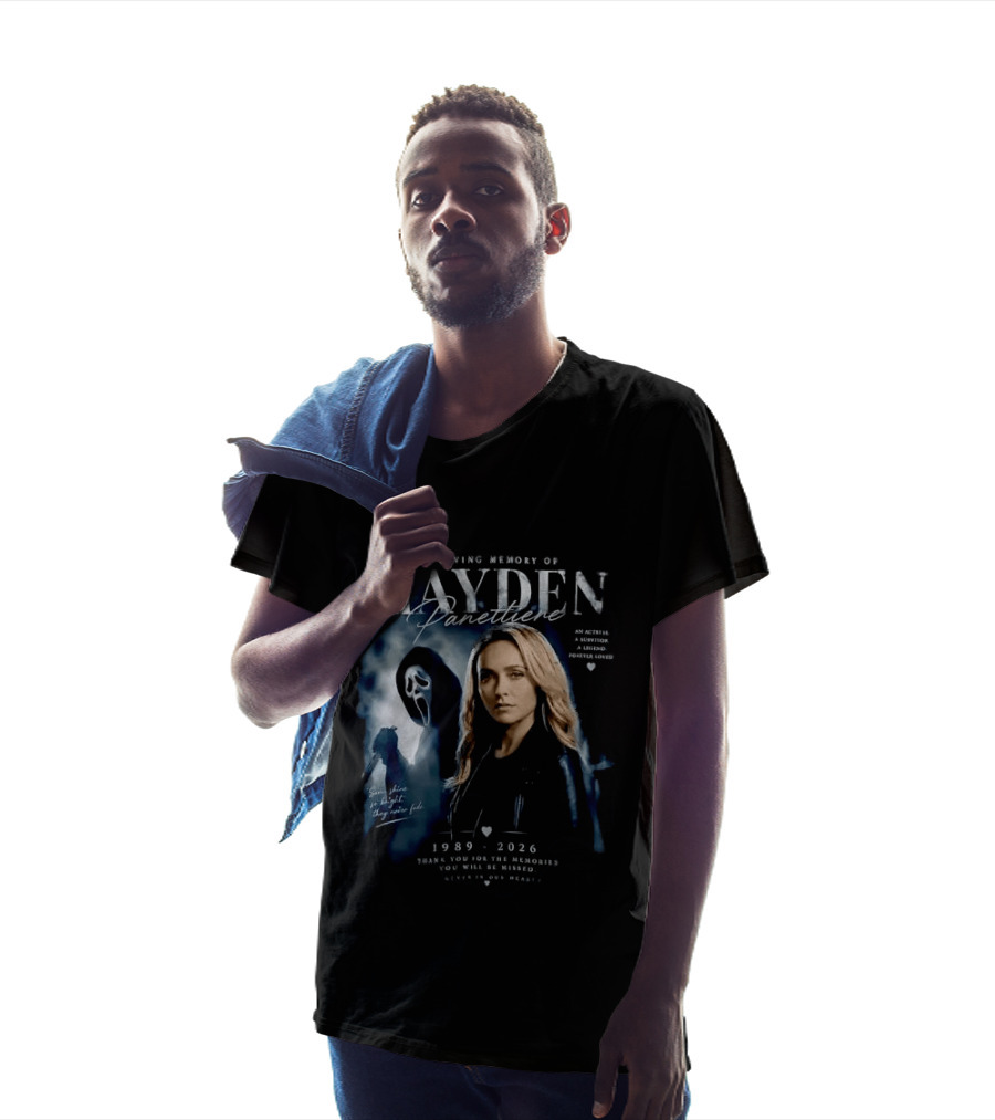 In Loving Memory Of Actress Hayden Panettiere 1989 2026 With Ghostface Shadow T-Shirt