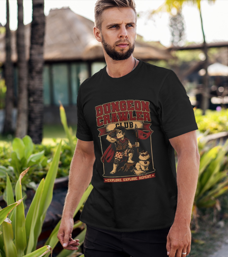 Dungeon Crawler Club Explore Explode Repeat Dungeon Crawler Carl Adventure T-Shirt