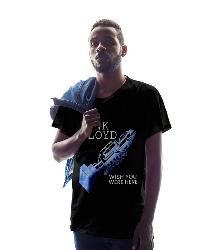Pink Floyd Wish You Were Here Blue Mechanical Robot Handshake T-Shirt