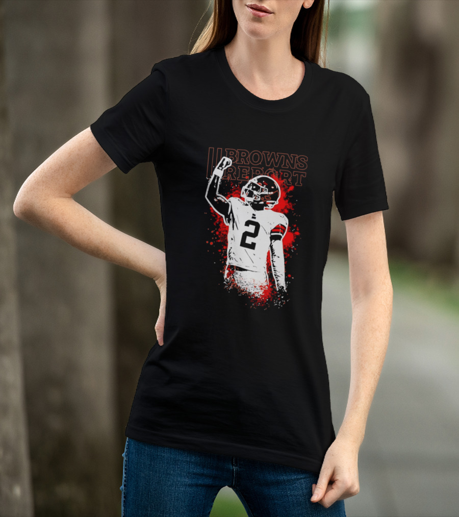 Shedeur Sanders Perfect Timing 2 Browns Report Cleveland Browns T-Shirt