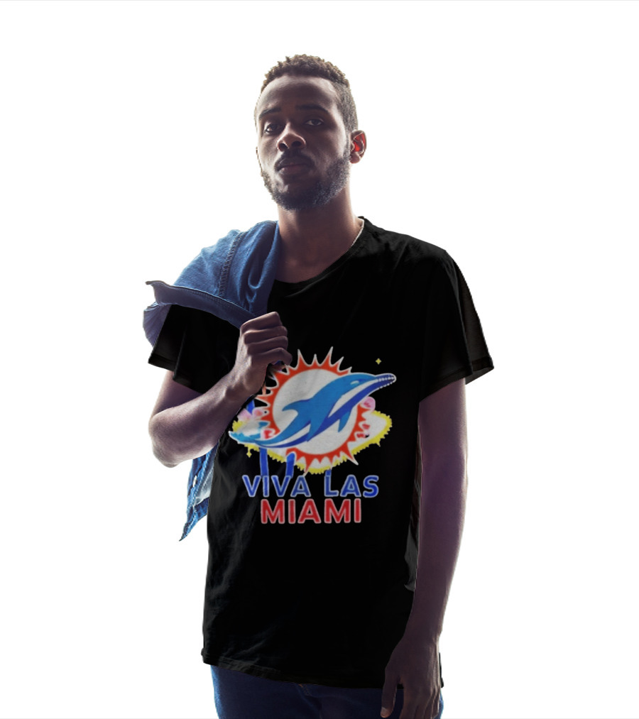 Viva Las Miami Dolphin Neon Sign And Sunburst T-Shirt