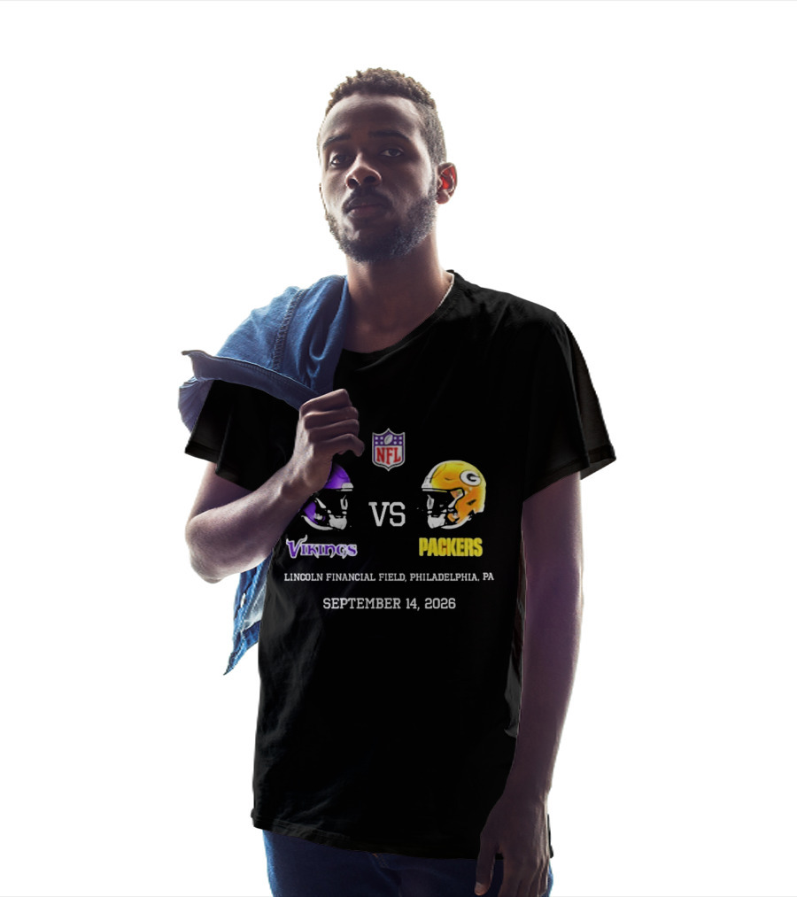 Vikings Vs Packers Lincoln Financial Field Philadelphia PA September 14 2026 T-Shirt