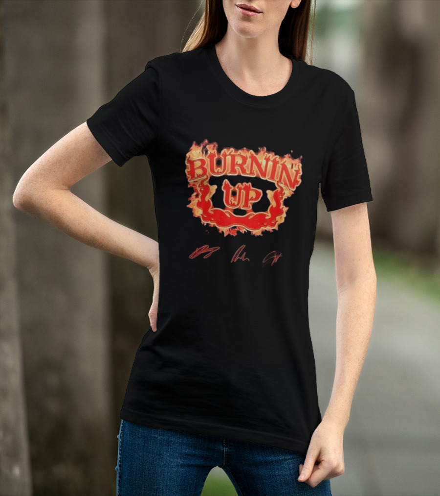Jonas Brothers Burnin Up Tour Fiery Red Flame Letters T-Shirt
