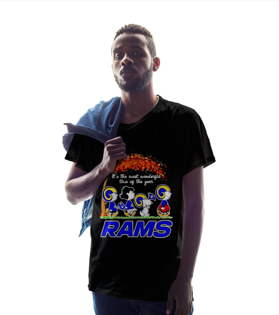Los Angeles Rams It's The Most Wonderful Time Of Year Charlie Brown Snoopy Peanuts Football Fall T-Shirt
