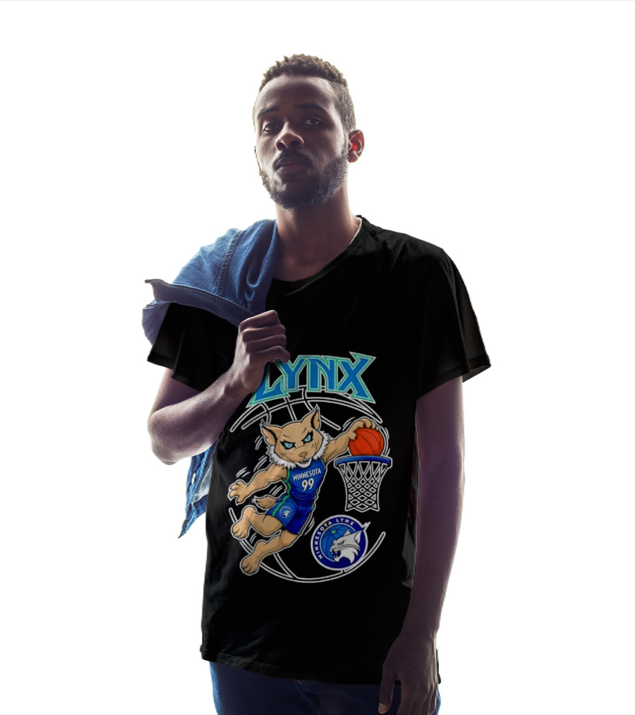 Minnesota Lynx 99 Cartoon Dunking Basketball Player T-Shirt