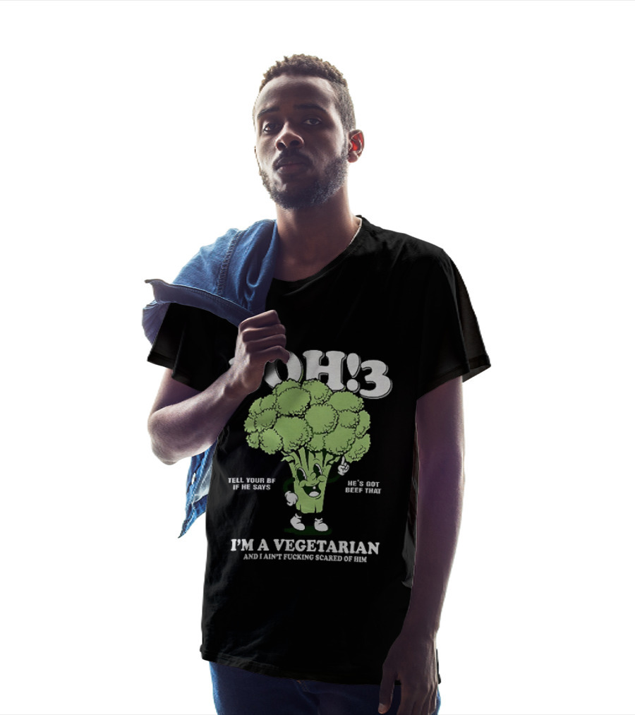 3Oh!3 I'm A Vegetarian Kill Yourself And I Ain't Scared Of Him Broccoli Cartoon T-Shirt
