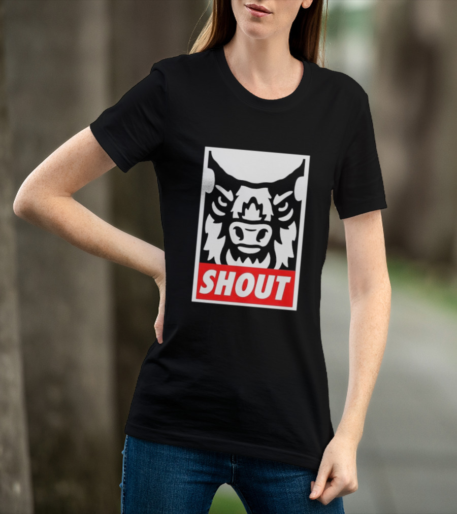 Shout Buffalo Bison Stylized Face T-Shirt