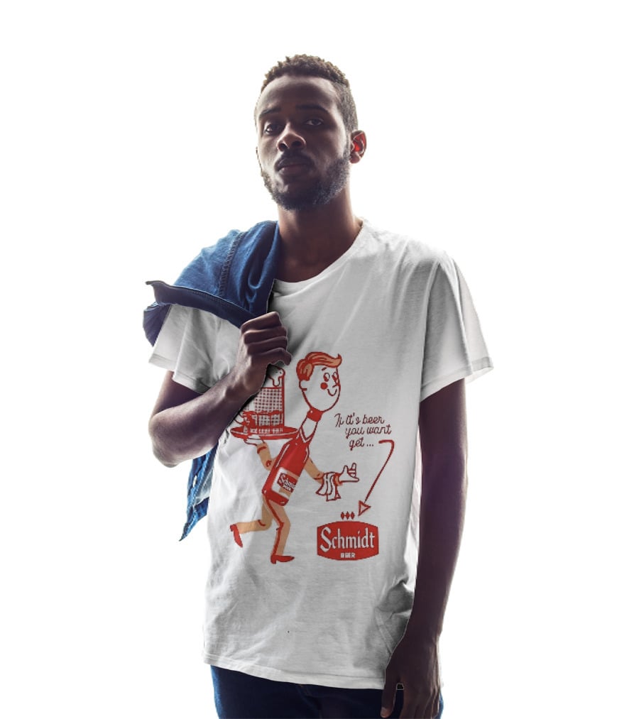 Schmidt Beer Retro Cartoon Character With T-Shirt