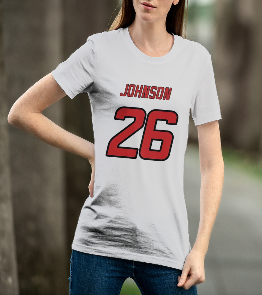 Johnson 26 Red Athletic Jersey Number Sports T-Shirt