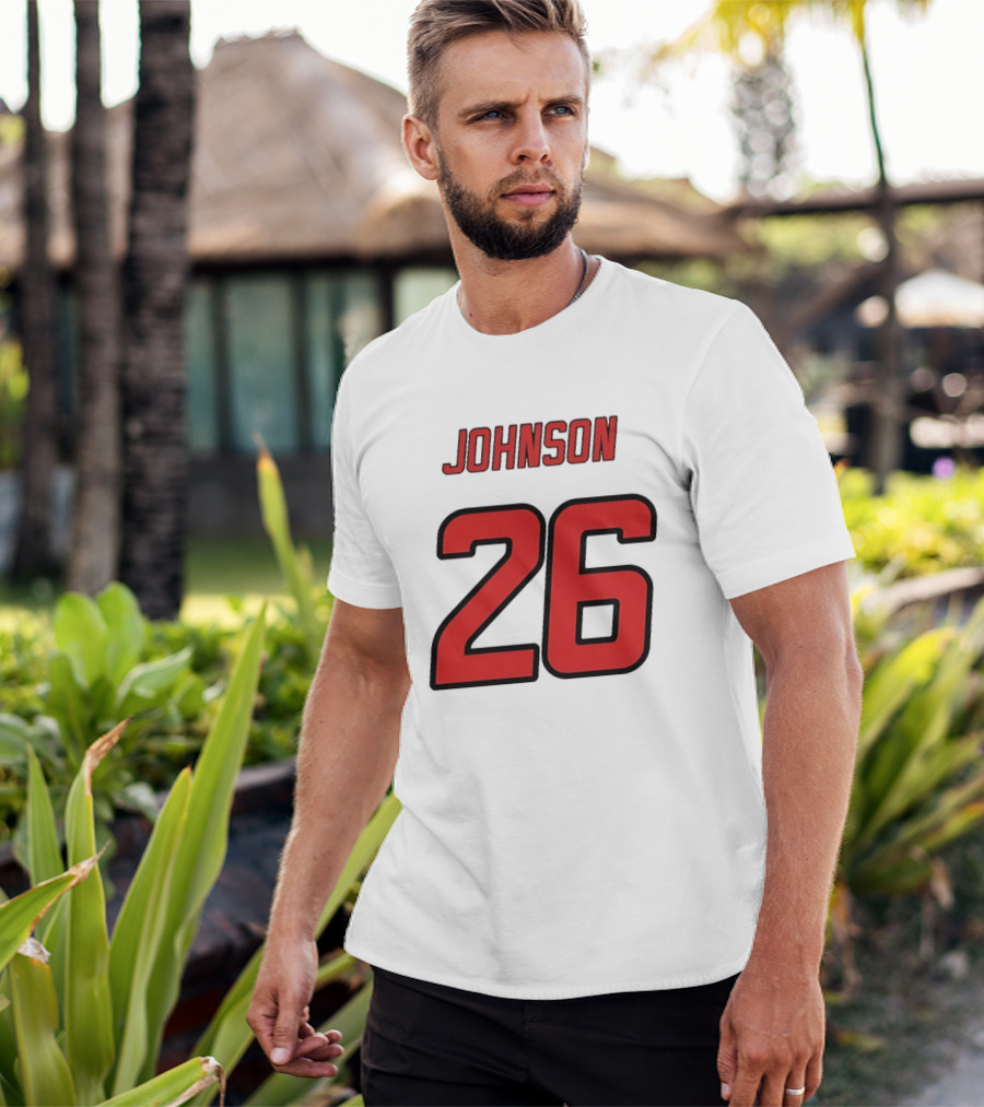 Johnson 26 Red Athletic Jersey Number Sports T-Shirt