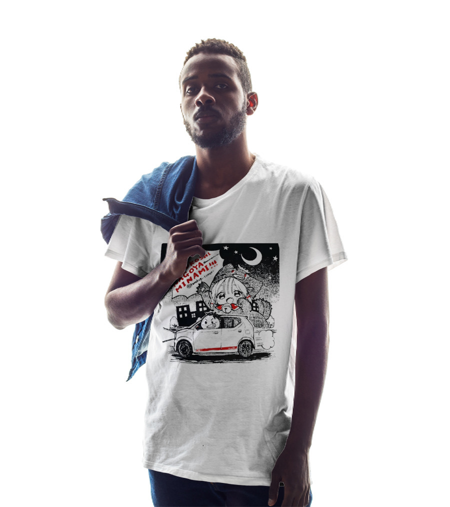 Marukoshi Nagoya Minami Kanakoji Tomori Angry Driver Hatchback Car Manga Style Night Scene T-Shirt