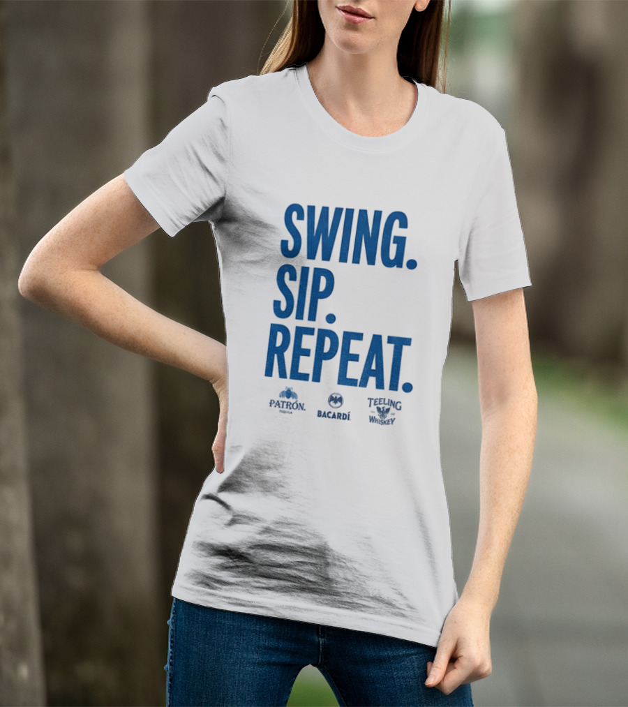 Swing Sip Repeat Patron Bacardi Teeling Whiskey T-Shirt