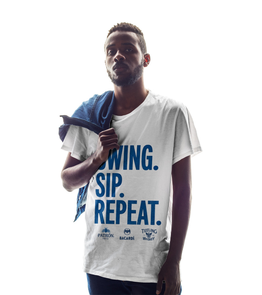 Swing Sip Repeat Patron Bacardi Teeling Whiskey T-Shirt
