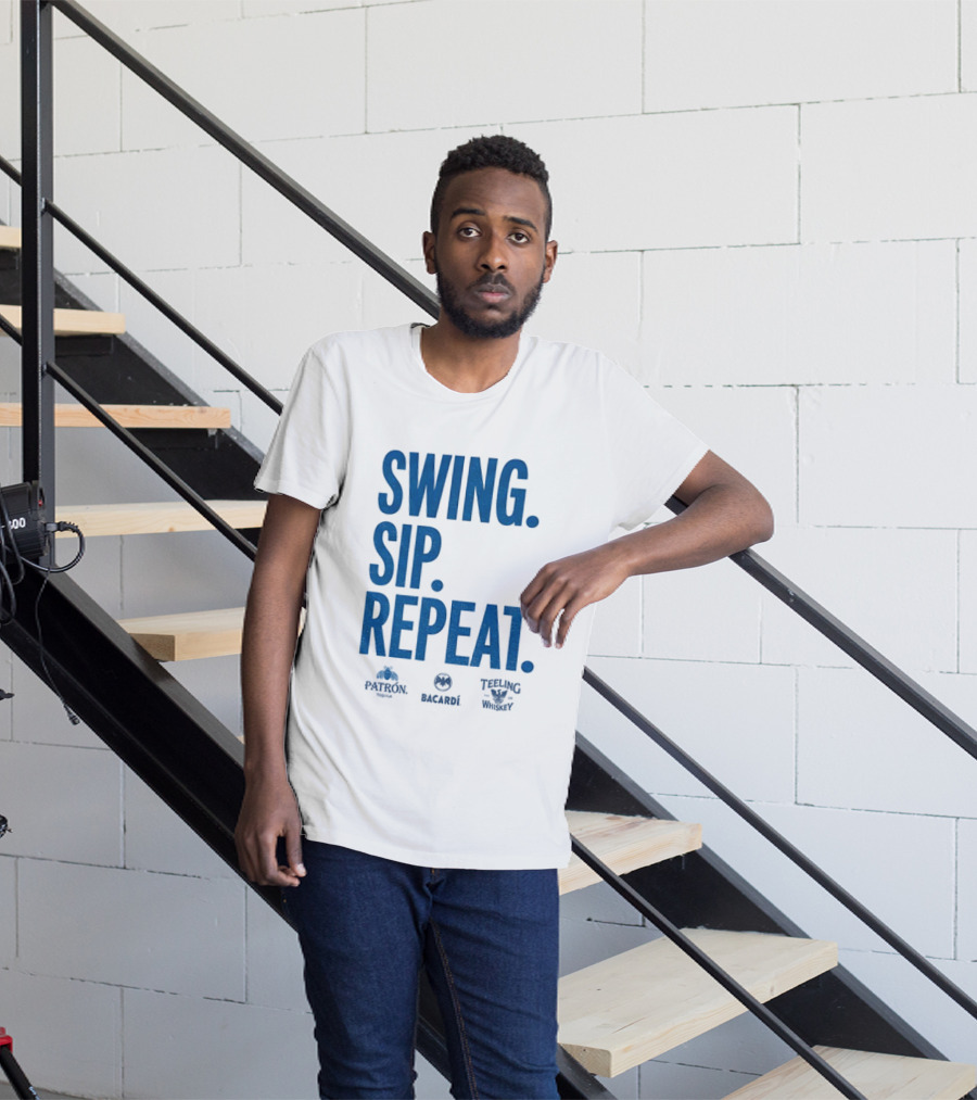 Swing Sip Repeat Patron Bacardi Teeling Whiskey T-Shirt