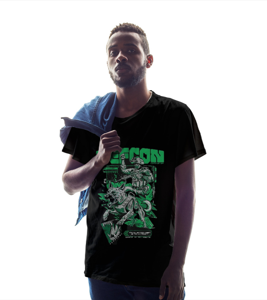 Defcon Tactical K9 Train Stronger Bite Harder Dog Soldier Night Vision T-Shirt