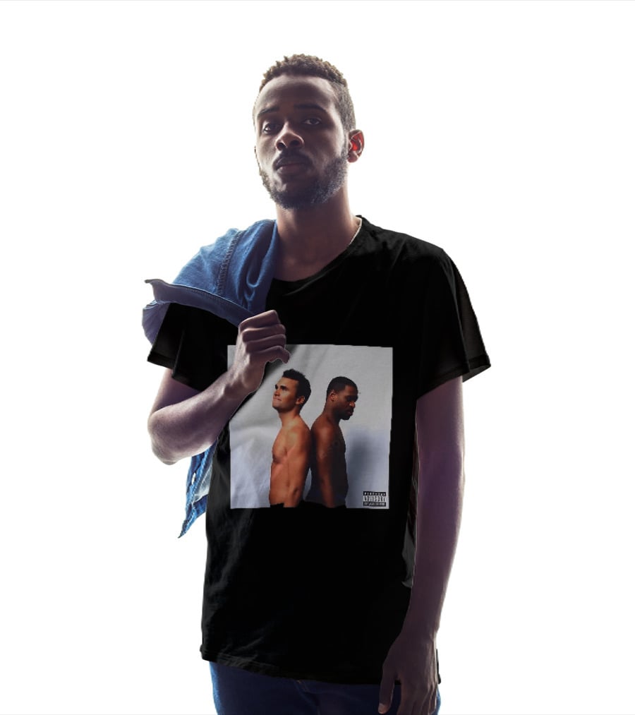 Kirk X Floyd Parental Advisory Album Cover Featuring Two Men Back To Back T-Shirt