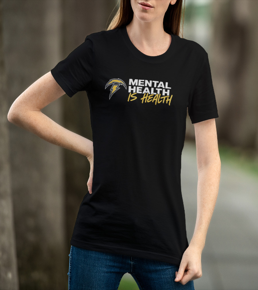 Los Angeles Chargers Mental Health Is Health Lightning Bolt T-Shirt