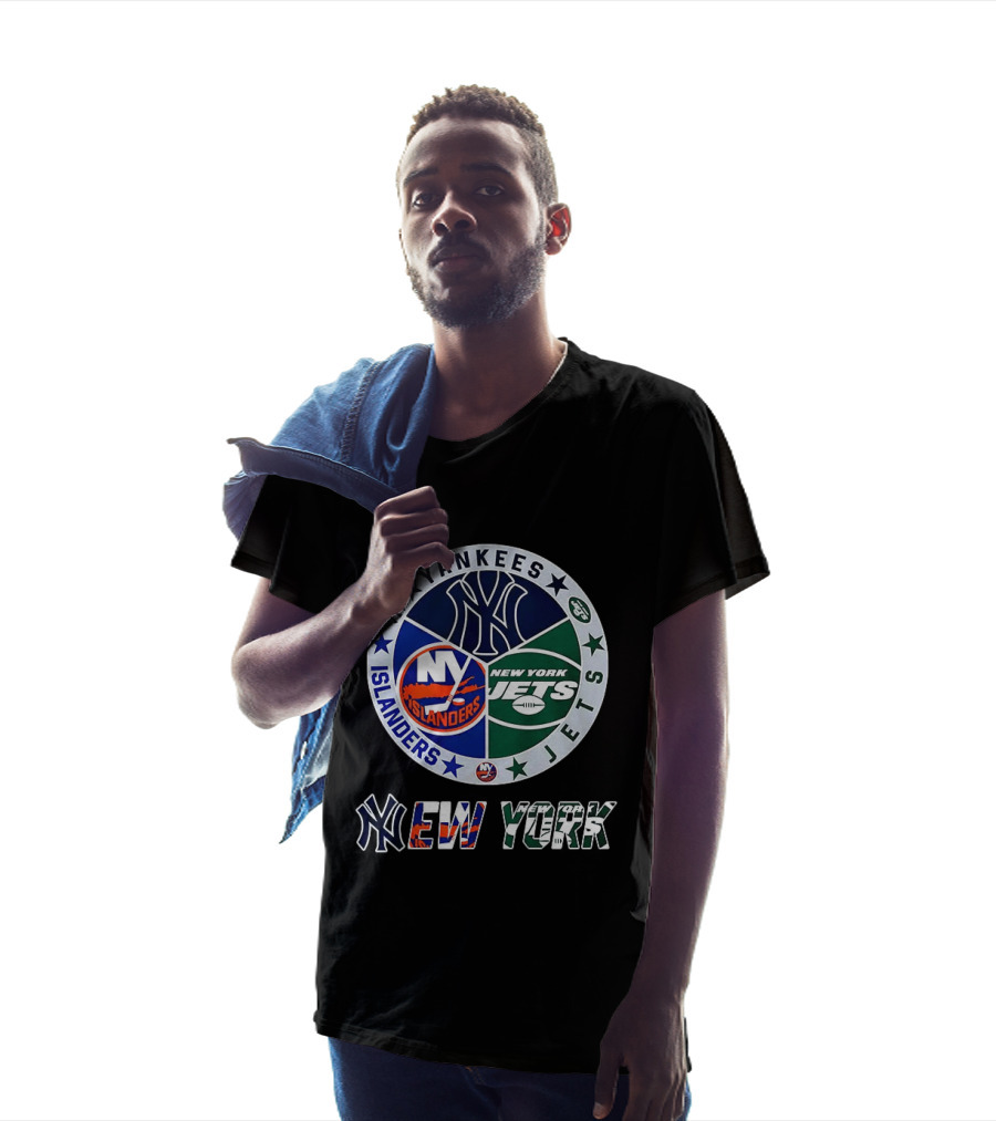 Yankees Islanders Jets New York Sports Teams Logos T-Shirt