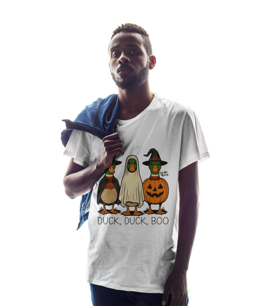 Duck Duck Boo Halloween 2026 Duck Trio In Costumes T-Shirt