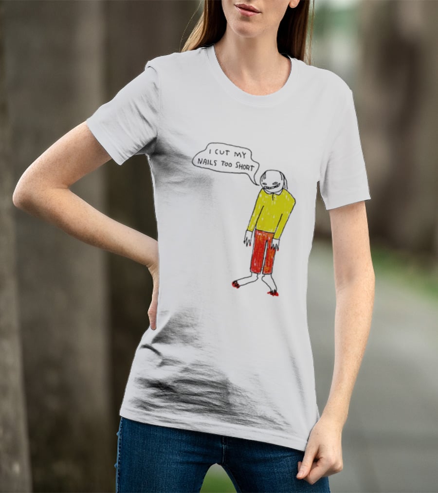 I Cut My Nails Too Short Yellow Red T-Shirt